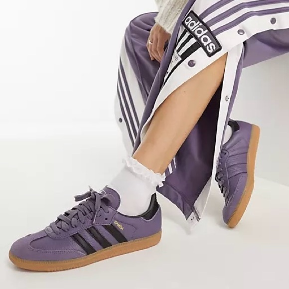 Adidas Samba Leather Purple Shoes - Picture 6 of 14